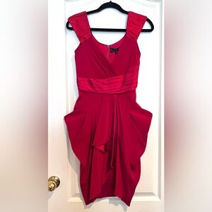 Catherine Malandrino Women's Silk Ruby Red Asymmetrical Dress Small NWT